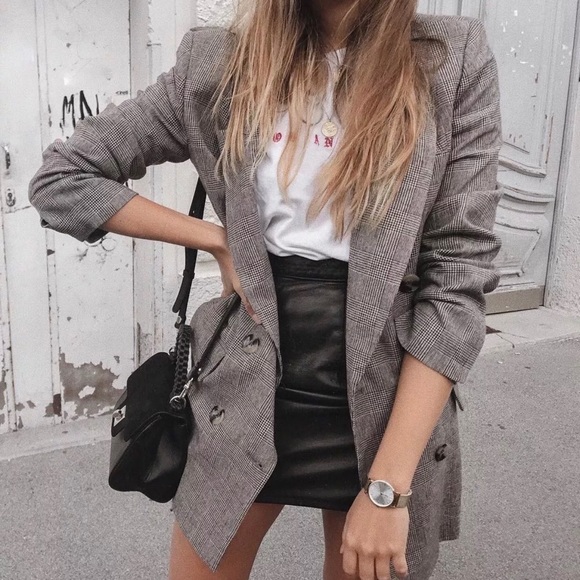 Zara Jackets & Blazers - ZARA OVERSIZED DOUBLE BREASTED CHECKED BLAZER